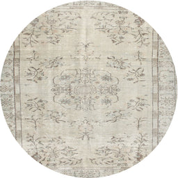 Round Machine Washable Contemporary Sage Green Rug, wshcon1016