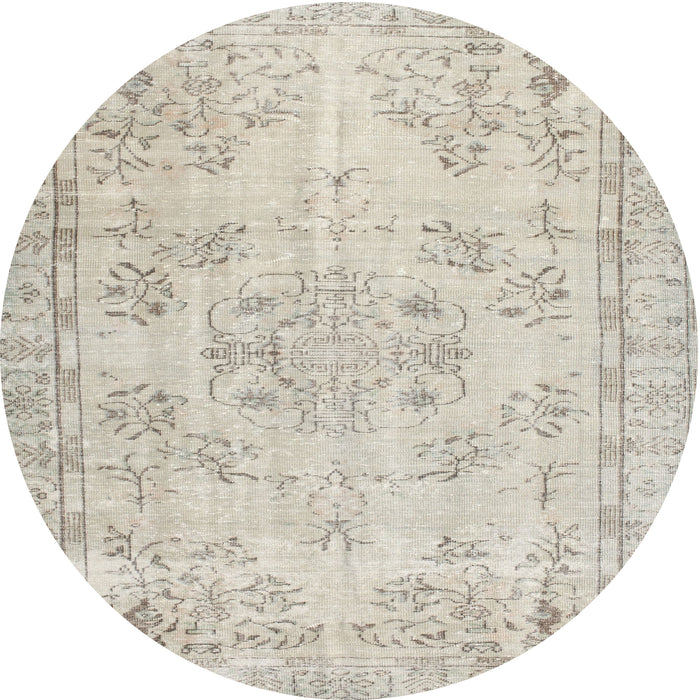 Round Machine Washable Contemporary Sage Green Rug, wshcon1016