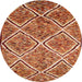 Round Machine Washable Contemporary Sand Brown Rug, wshcon1017