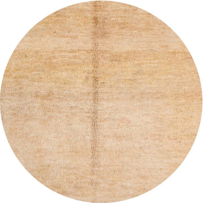 Round Contemporary Yellow Orange Modern Rug, con1018