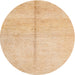 Round Contemporary Yellow Orange Modern Rug, con1018