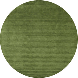 Round Machine Washable Contemporary Seaweed Green Rug, wshcon101