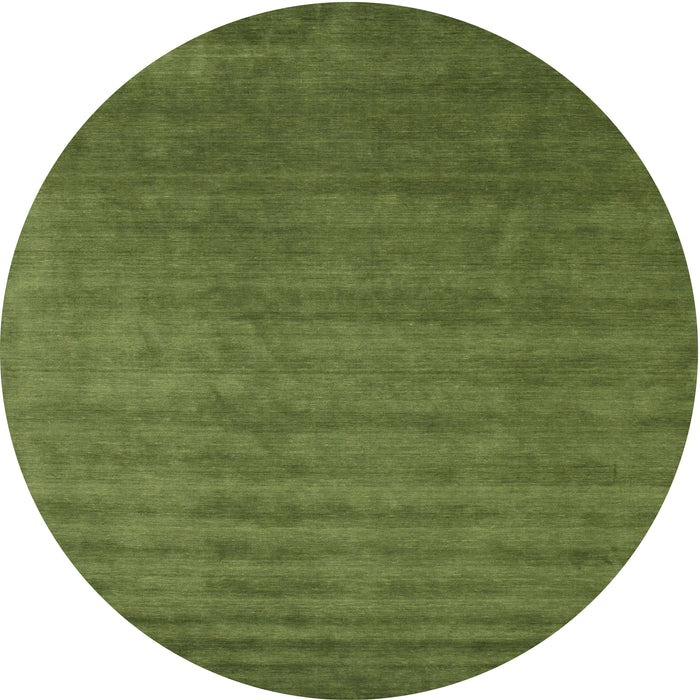 Round Machine Washable Contemporary Seaweed Green Rug, wshcon101