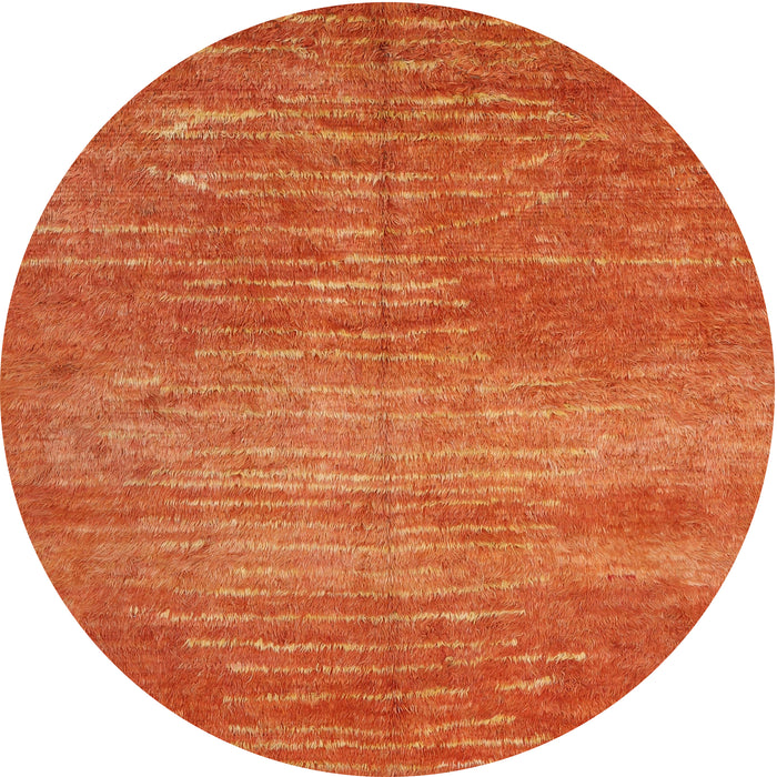 Round Contemporary Neon Orange Modern Rug, con1020