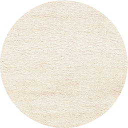Round Contemporary Blanched Almond Beige Solid Rug, con1025