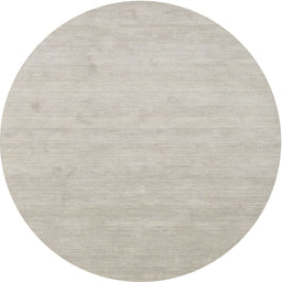 Round Contemporary Pale Silver Gray Solid Rug, con1026