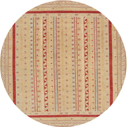 Round Contemporary Orange Modern Rug, con1027
