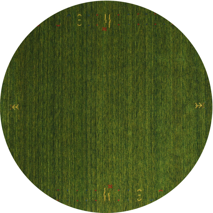 Round Machine Washable Contemporary Dark Forest Green Rug, wshcon1033