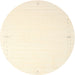 Round Contemporary Peach Beige Solid Rug, con1034