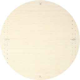 Round Machine Washable Contemporary Peach Beige Rug, wshcon1034