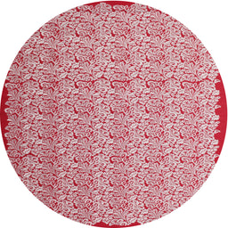 Round Machine Washable Contemporary Red Rug, wshcon1043