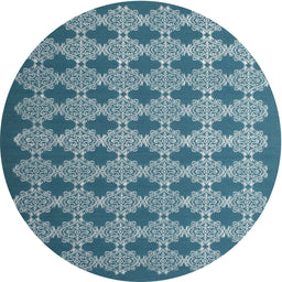 Round Contemporary Teal Green Modern Rug, con1045