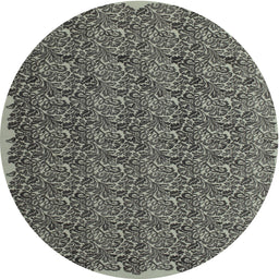 Round Machine Washable Contemporary Western Charcoal Gray Rug, wshcon1046