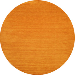 Round Machine Washable Contemporary Neon Orange Rug, wshcon104