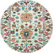 Round Contemporary Light Jade Green Modern Rug, con1053