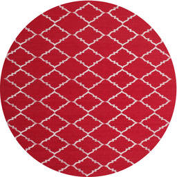 Round Machine Washable Contemporary Red Rug, wshcon1054