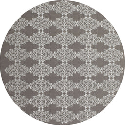 Round Machine Washable Contemporary Dark Gray Rug, wshcon1058