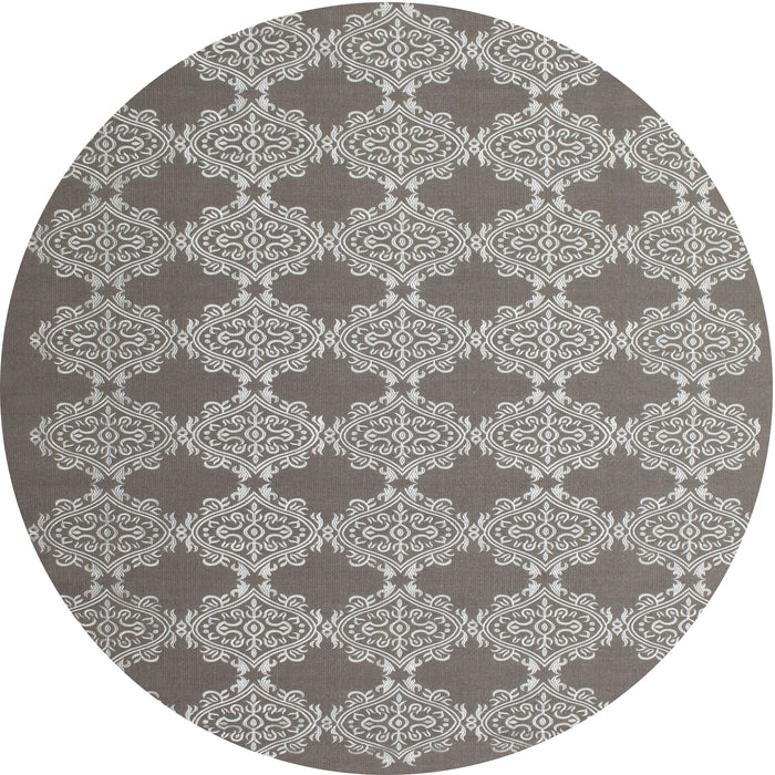 Round Machine Washable Contemporary Dark Gray Rug, wshcon1058