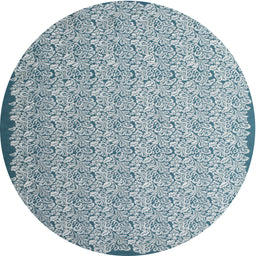 Round Machine Washable Contemporary Light Steel Blue Rug, wshcon1059