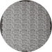 Round Machine Washable Contemporary Silver Gray Rug, wshcon1060