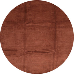 Round Machine Washable Contemporary Tomato Red Rug, wshcon1064