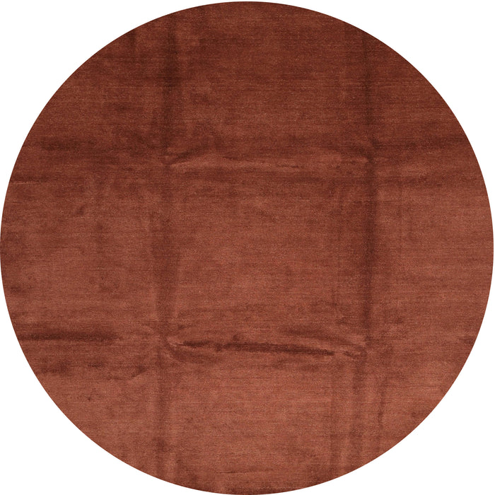 Round Machine Washable Contemporary Tomato Red Rug, wshcon1064