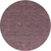 Round Machine Washable Contemporary Tulip Pink Rug, wshcon1066