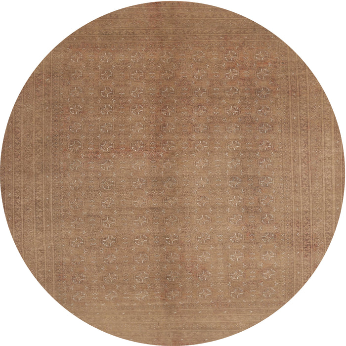 Round Contemporary Light Brown Modern Rug, con1068