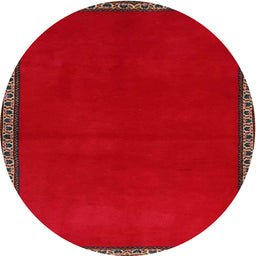 Round Contemporary Chestnut Brown Modern Rug, con1069