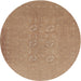 Round Contemporary Sand Brown Modern Rug, con1070