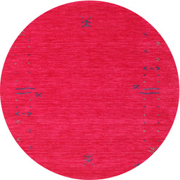 Round Contemporary Red Modern Rug, con1071