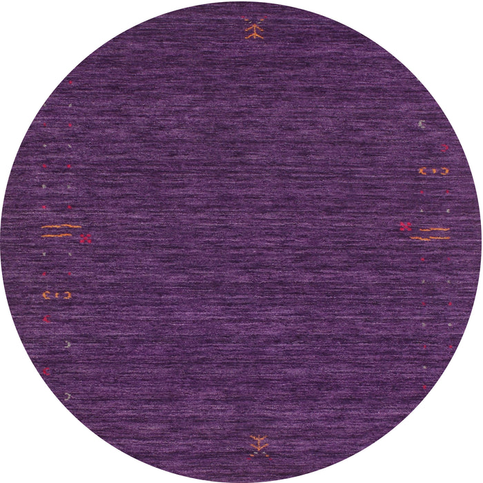 Round Machine Washable Contemporary Bright Grape Purple Rug, wshcon1072