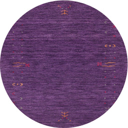 Round Machine Washable Contemporary Purple Rug, wshcon1073