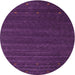 Round Machine Washable Contemporary Purple Rug, wshcon1074