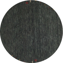 Round Contemporary Charcoal Black Modern Rug, con1075