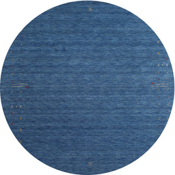 Round Machine Washable Contemporary Blueberry Blue Rug, wshcon1078