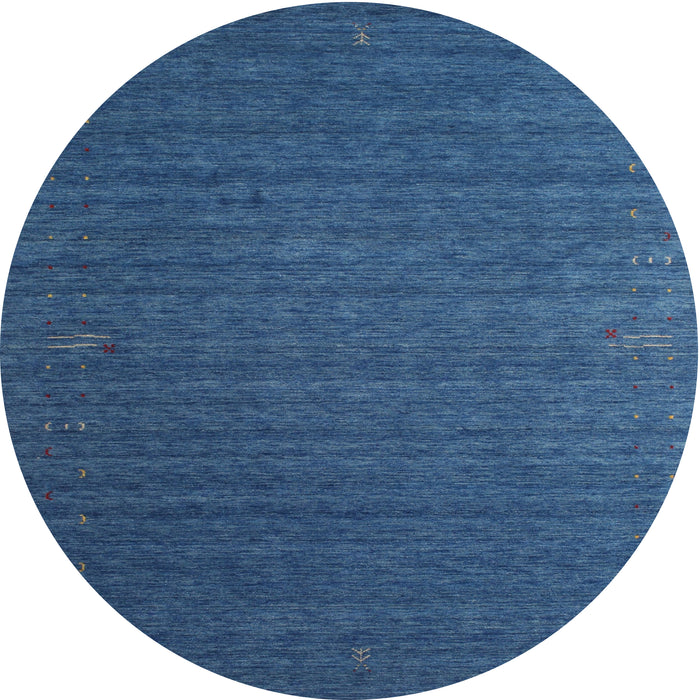 Round Machine Washable Contemporary Blueberry Blue Rug, wshcon1078