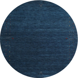 Round Machine Washable Contemporary Blue Rug, wshcon1080
