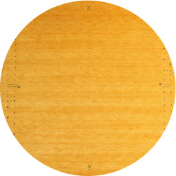 Round Machine Washable Contemporary Dark Orange Rug, wshcon1081