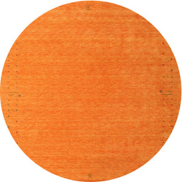 Round Contemporary Orange Red Modern Rug, con1084