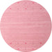 Round Contemporary Pastel Pink Modern Rug, con1087