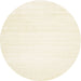 Round Contemporary Blanched Almond Beige Solid Rug, con108