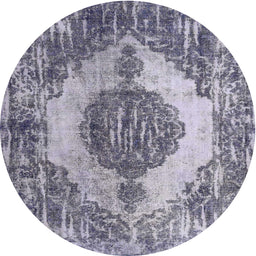 Round Contemporary Purple Modern Rug, con1091