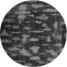 Round Contemporary Gray Persian Rug, con1092