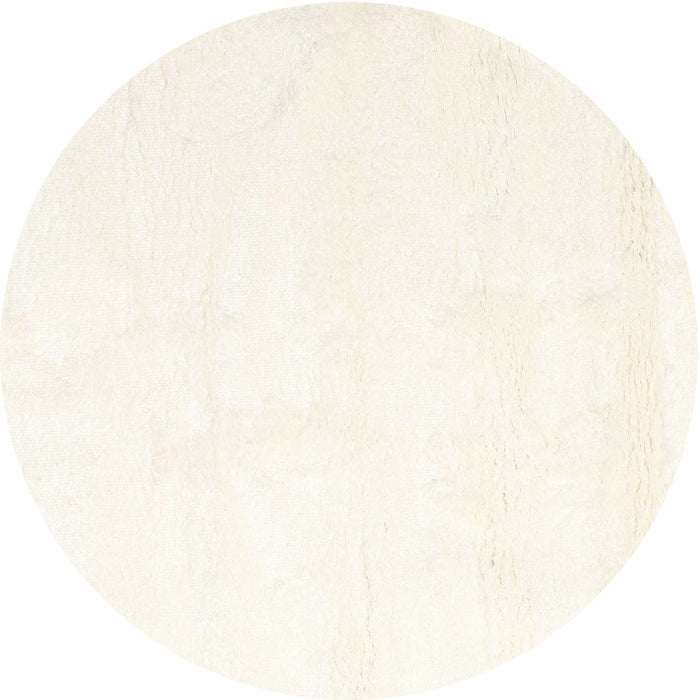 Round Contemporary Beige Solid Rug, con1104