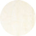 Round Contemporary Beige Solid Rug, con1104