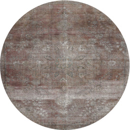 Round Contemporary Pink Modern Rug, con1105