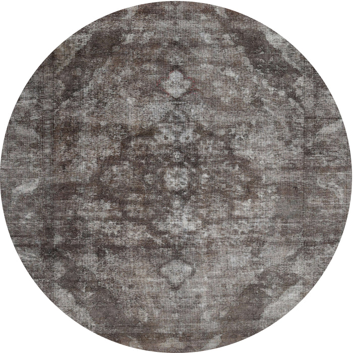 Round Contemporary Gray Modern Rug, con1106