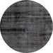 Round Contemporary Gray Brown Persian Rug, con1108