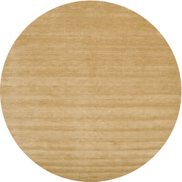 Round Contemporary Yellow Solid Rug, con110